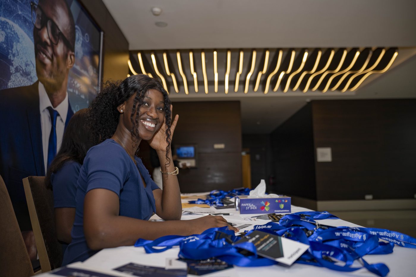 Reportage — table d'accueil